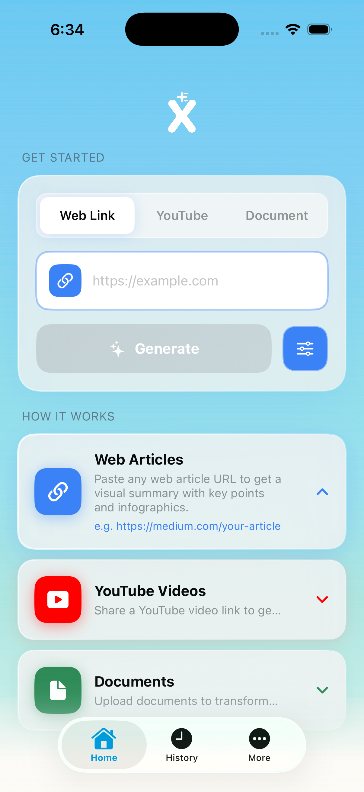 Xplain app — AI visual summaries